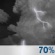 Monday Night: Showers and thunderstorms likely. Mostly cloudy, with a low around 55. Chance of precipitation is 70%. Monday Night: Showers And Thunderstorms Likely