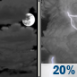 Sunday Night: Mostly Cloudy then Slight Chance Showers And Thunderstorms