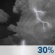 Monday Night: Chance Showers And Thunderstorms then Mostly Cloudy
